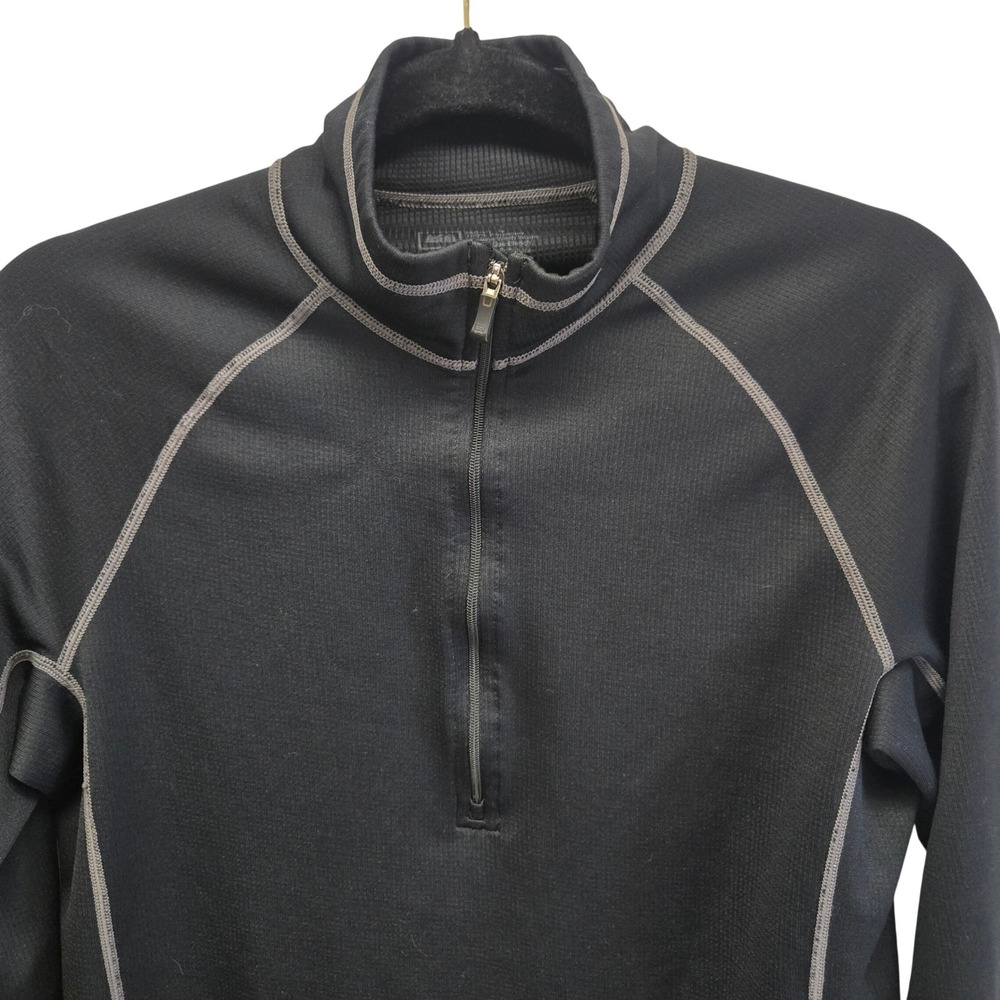 REI Black Quarter Zip Base Layer Performance Top Long Sleeve USA Made Small